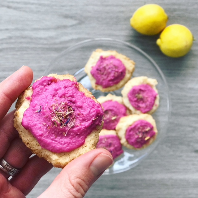Pink Frosted Lemon Cookies - www.getWelli.com - #getWelli #paleo #vegan #sugarfree #grainfree